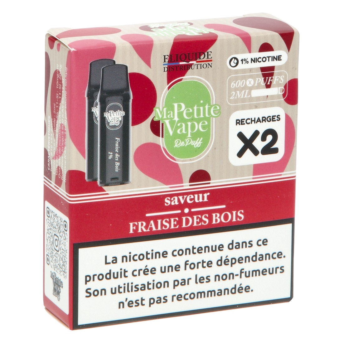 Cartouche Ma Petite Vape RePuff Fraise des Bois 600 Puffs