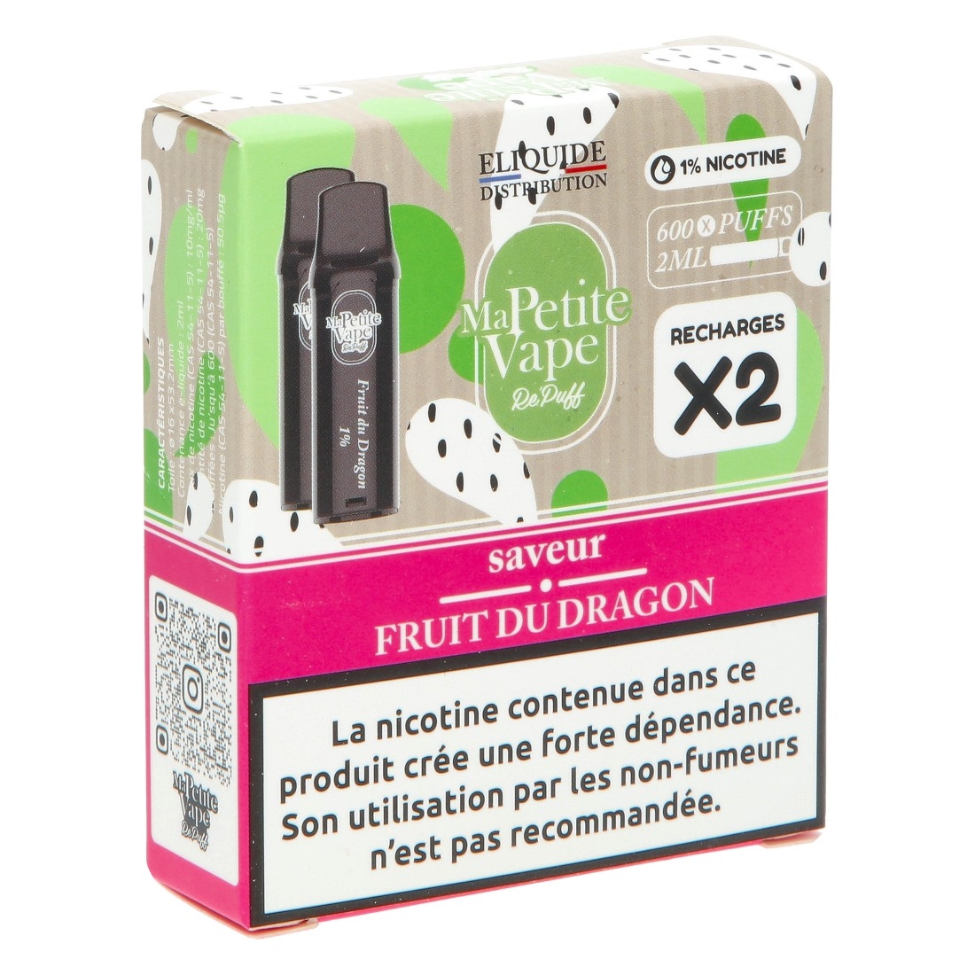 Cartouche Ma Petite Vape RePuff Fruit du Dragon 600 Puffs