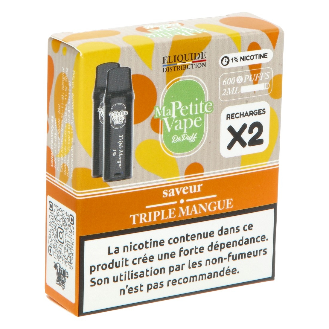 Cartouche Ma Petite Vape RePuff Triple Mangue 600 Puffs