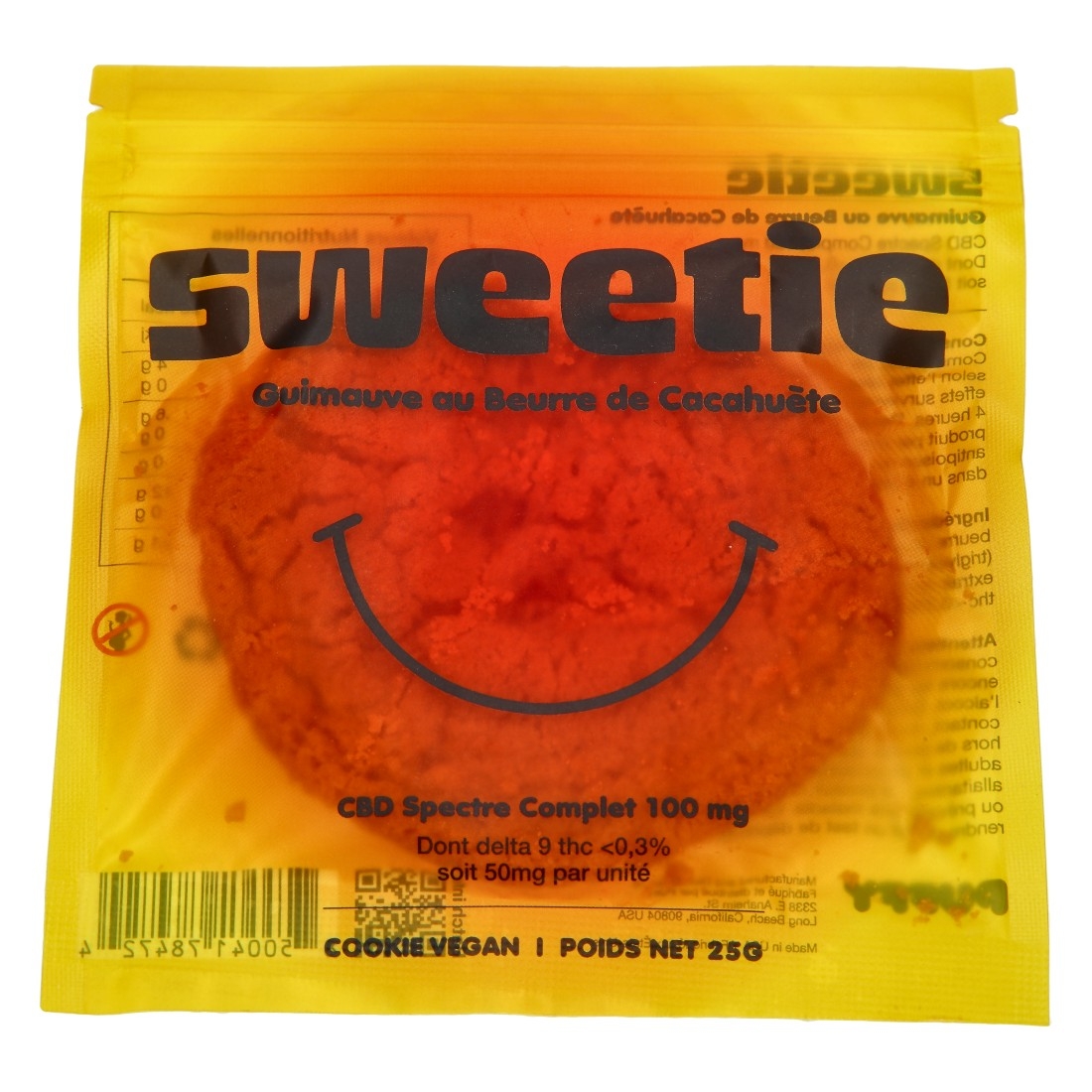 Cookie CBD Sweetie Guimauve Beurre de Cacahuète Delta 9 50MG - CBD 50MG