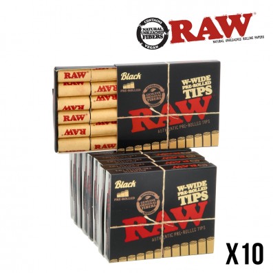 FILTRES RAW BLACK PRE-ROULES W-WIDE X10