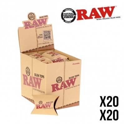 FILTRES RAW SLIM PRE-ROULES X20