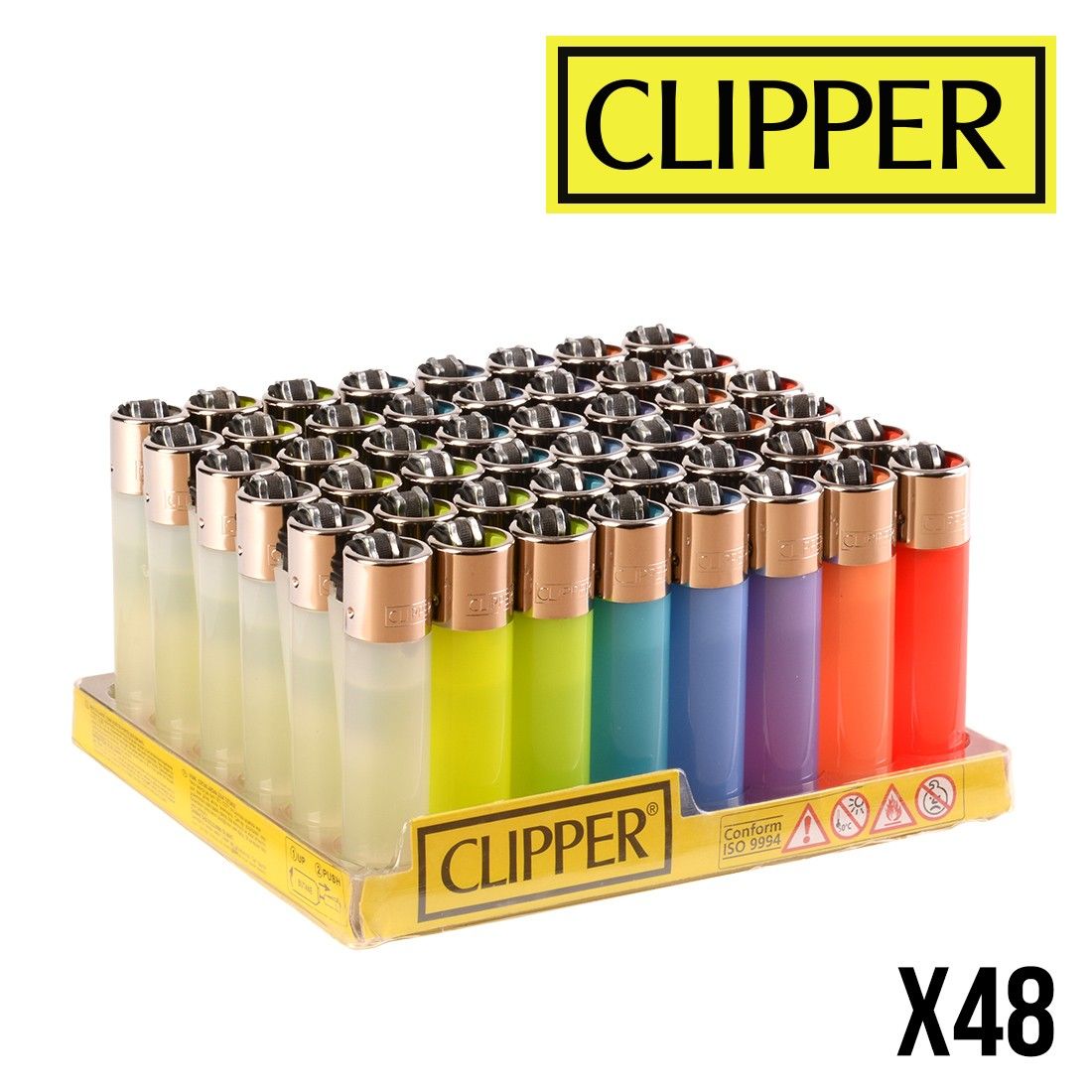 Briquet Clipper Micro Couleur x 48 - 34,00€