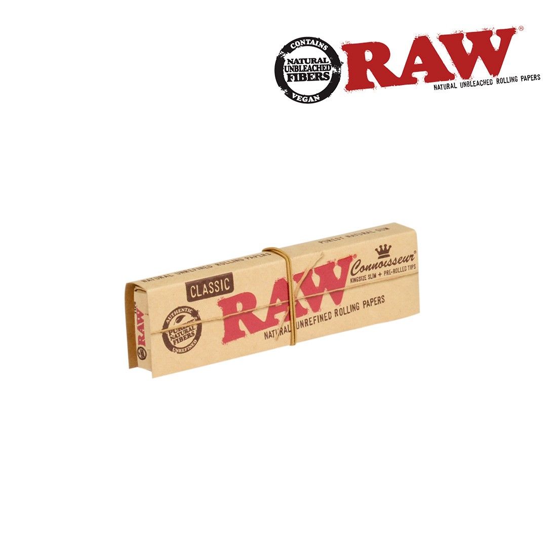 Feuilles à rouler et tips Connoisseur de la marque Raw