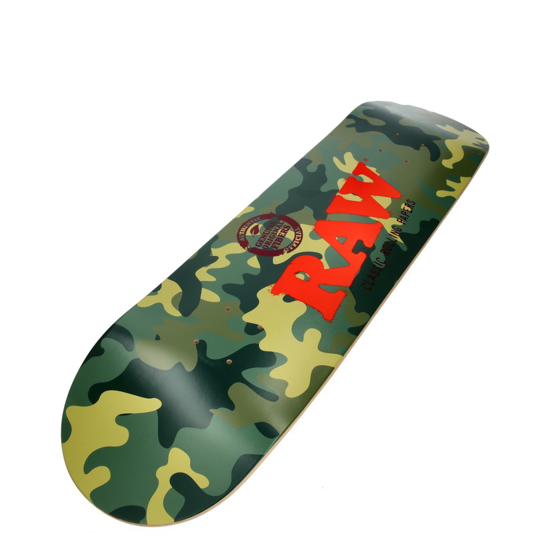 DECK SKATEBOARD RAW BLACK AND CAMOUFLAGE