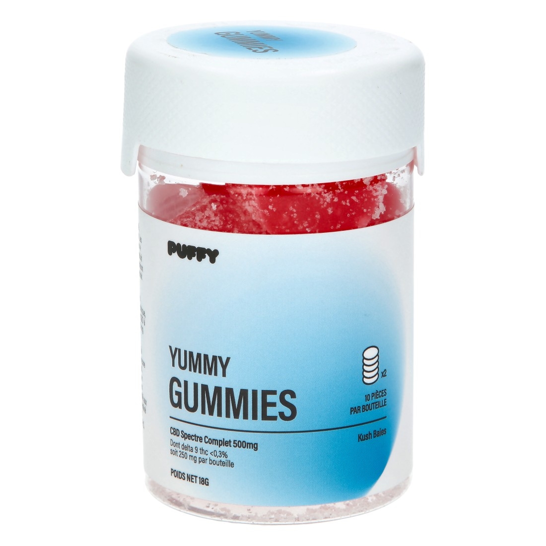 Gummies Puffy Yummy Kush Baies CBD 250MG - Delta 9 250MG