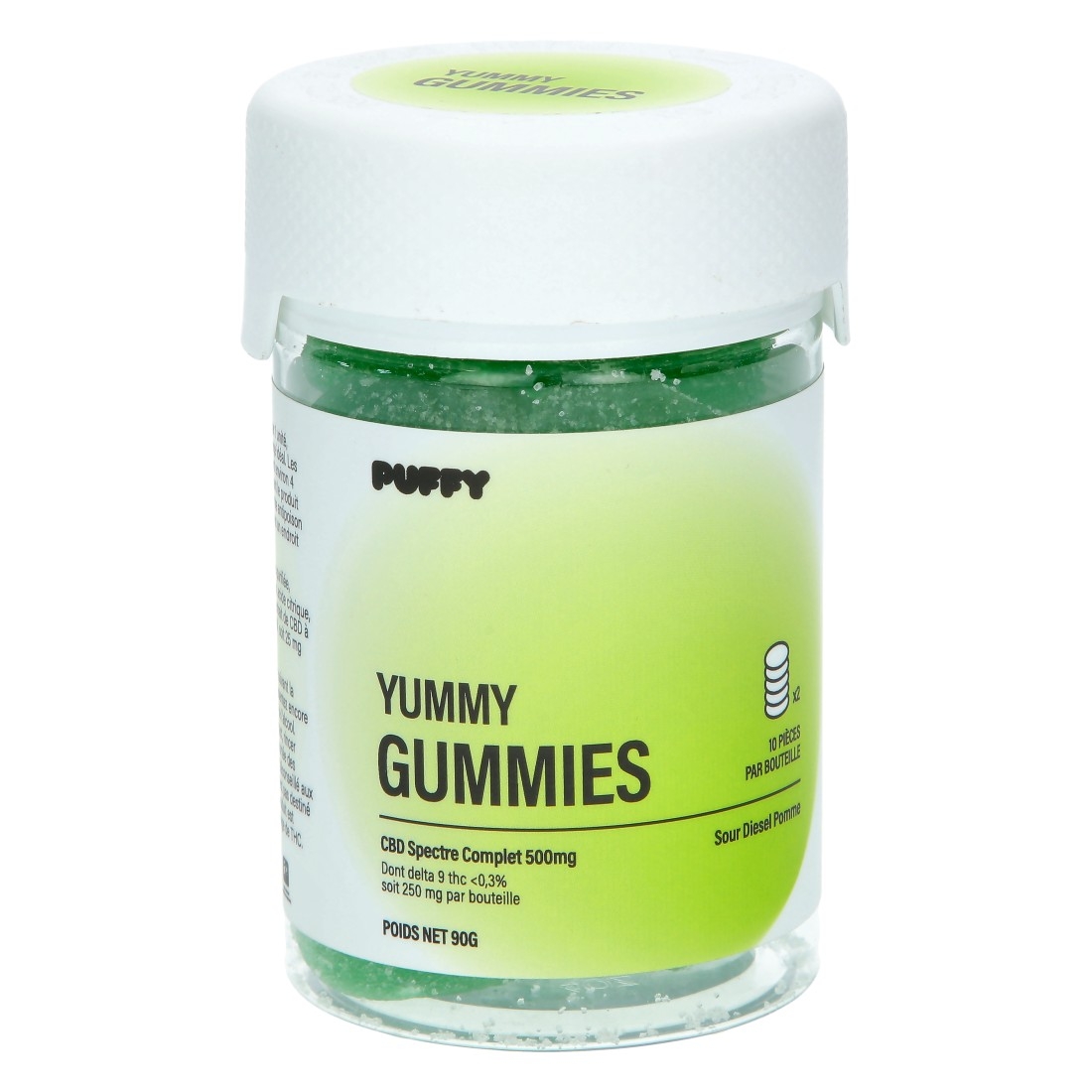 Gummies Puffy Yummy Sour Diesel Pomme CBD 250MG - DELTA 9 250MG